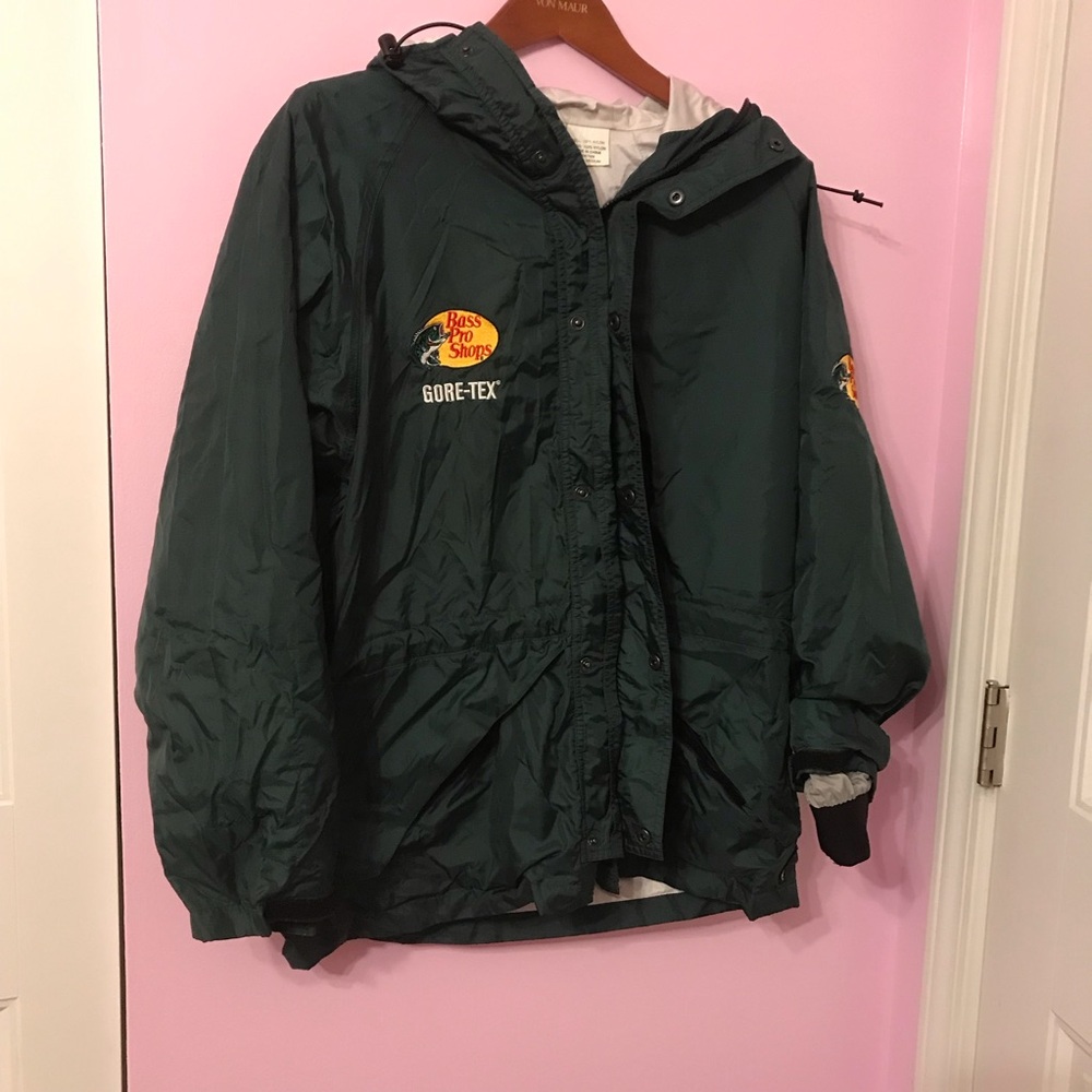 Bass Pro Shops Gore Tex extreme wet weather Rain Wind Jacket Coat size medium